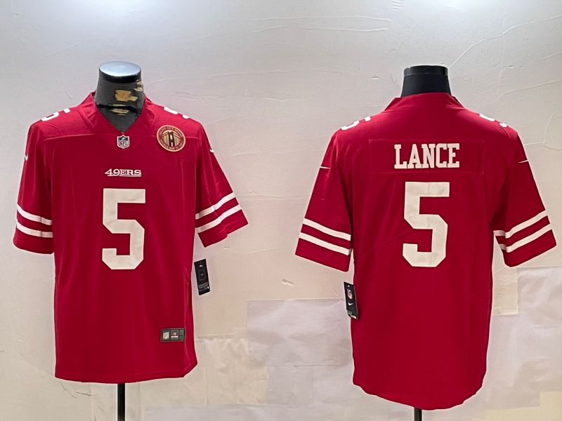 Men San Francisco 49ers #5 Lance Red Second generation 2024 Nike Limited NFL Jersey style 10